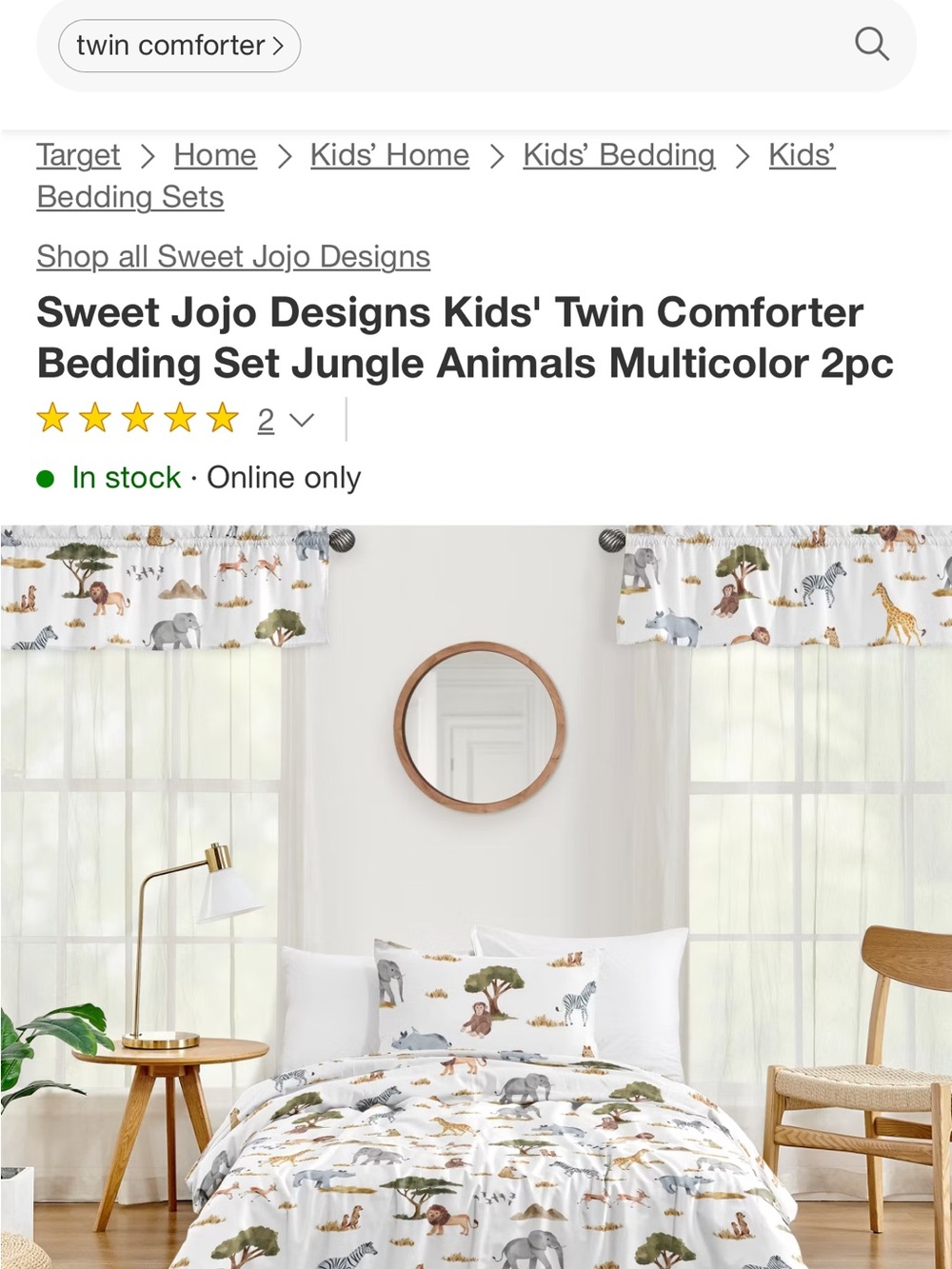Target Sweet Jojo Designs Kids' Twin Comforter Set - Multicolor Jungle Animals